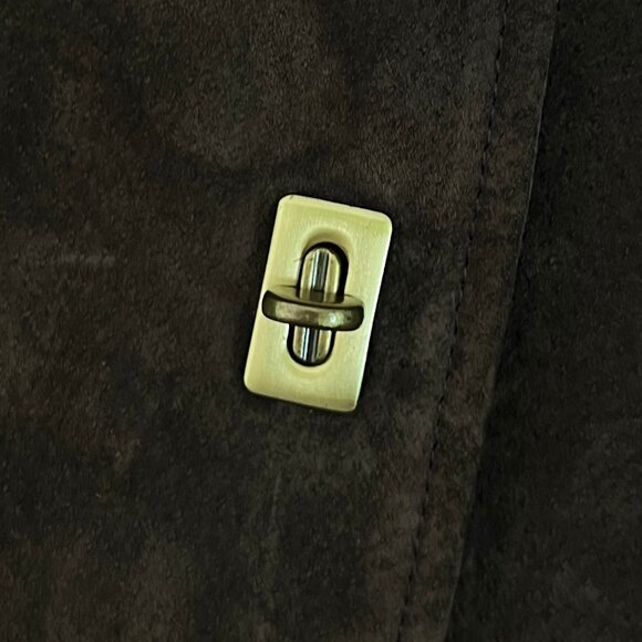 Vintage Suede Leather Toggle Light Jacket Coat Old Money Quiet Luxury 1990s Y2K - Picture 10 of 11